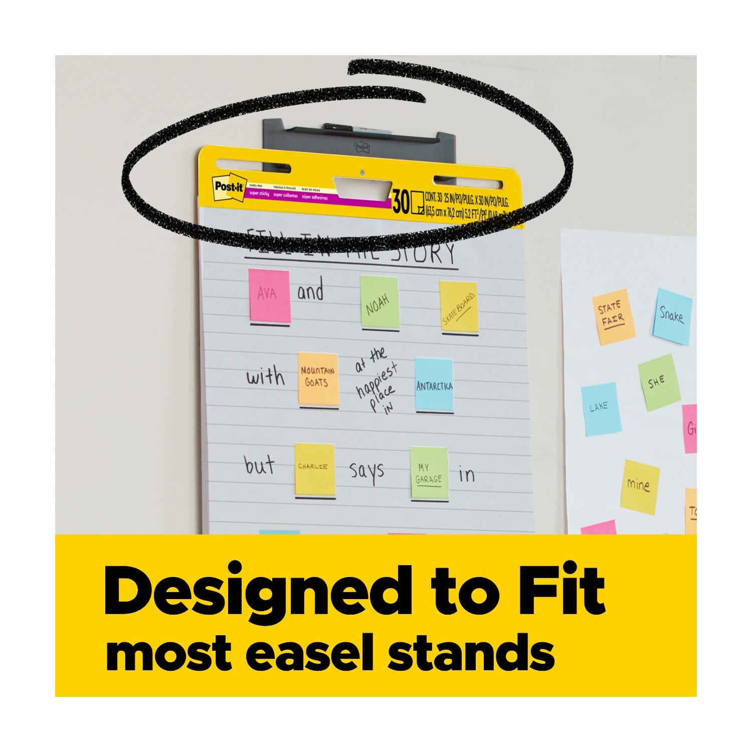 Post-it Super Sticky Easel Pads with Lines, White, 25 in. x 30 in., 2 Pads