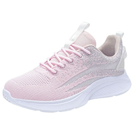 Fauean Sneakers for Women Mesh Breathable Comfortable Color Block Women s Shoes Going Out Pink Size 41