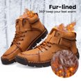thumbnail image 2 of Men’s Chukka Boots with Hand Stitching Winter Warm Faux Fur Lined Boot Driving Riding Lace-up Loafers, 2 of 7