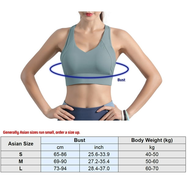 Women Sports Bra Racer Back Strappy Hook-and-eye Closure Removable