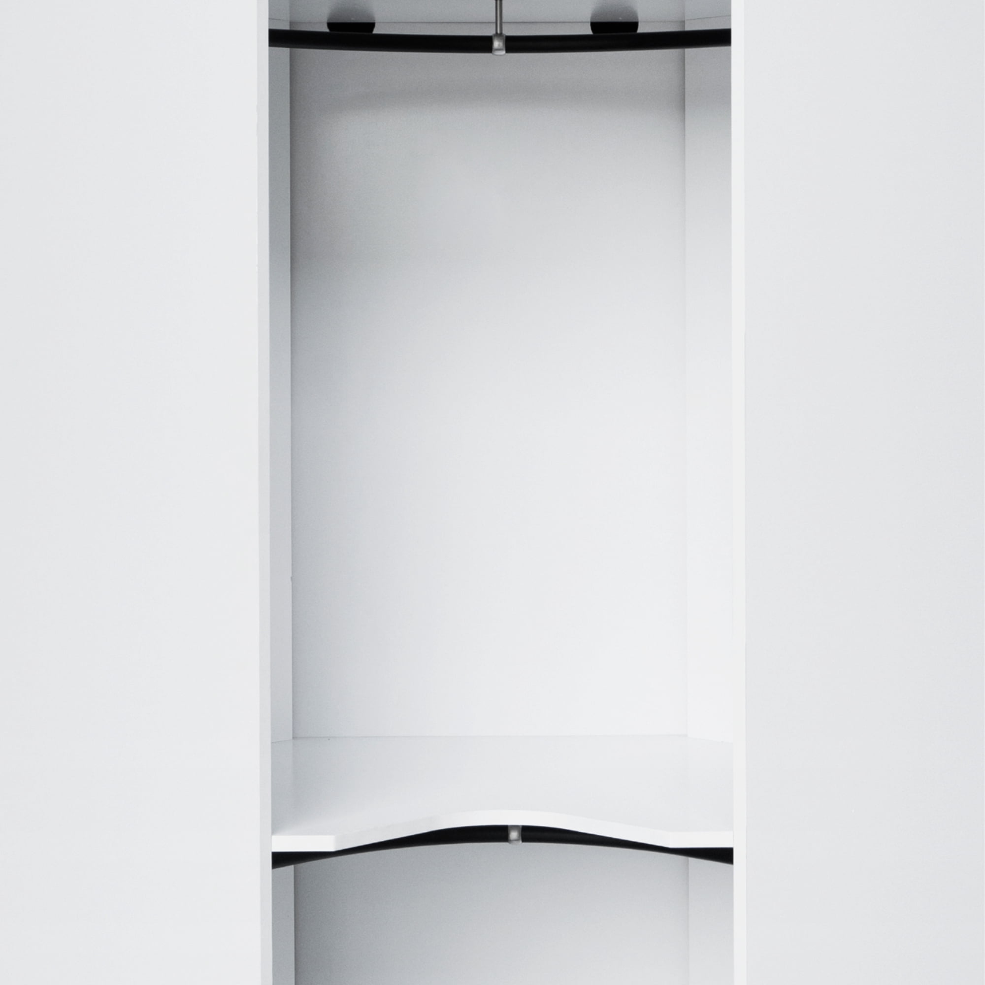 Euroco Modern Wood63.6" Armoires, Polygon Corner Wardrobe for Kids and Adults, White
