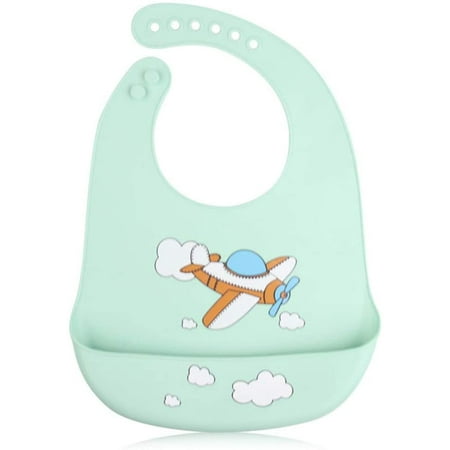 Baby Bibs,Waterproof Silicone Baby Bibs Candy Color Cartoon Plane Rocket  Print Toddlers Feeding Weaning Food Crumb Catcher Pocket Saliva Towel  Airplane | Walmart Canada