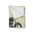 thumbnail image 2 of Manly Soft Flannel Fleece Throw Blanket, Vintage Grunge Flat Looking Motorcycle and I Love My Bike Text Silhouette, Cozy Plush for Indoor and Outdoor Use, 50" x 60", Charcoal Grey Khaki, by Ambesonne, 2 of 5