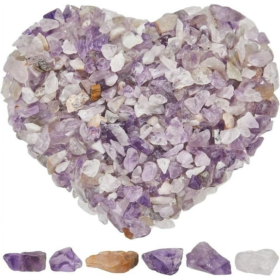 1.1 Lb/500g Crushed Stone Chips Bulk Natural Gemstones Amethyst Stone Chips No Holes Small Crystals Rocks Stone