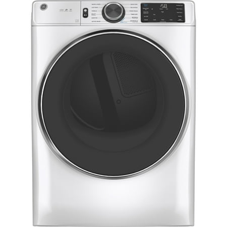 GE GFD65GSSNWW 28  Front Load Gas Dryer with 7.8 cu. ft. Capacity Powersteam Built-in WiFi Sanitize Cycle and Vent Sensor in White