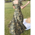 thumbnail image 3 of ZANZEA Women Floral Print Maxi Dress Fashion 2024 Summer Holiday Dresses Party Square Neck Sundress Short Puff Sleeve Vestidos, 3 of 5