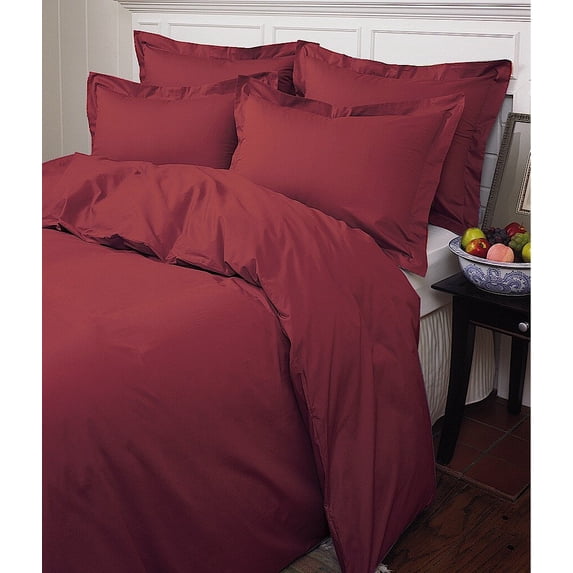 Warm Things Home 200 Egyptian Cotton Percale Duvet Cover Burgundy / King