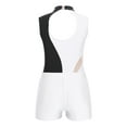 thumbnail image 6 of YONGHS Kids Girls Sleeveless Gymnastics Dance Leotard Bodysuit with Athletic Shorts Set Black&White 12, 6 of 7