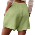 thumbnail image 7 of SGMVNU Women's Drawstring Shorts Elatic High Waist Loose Fit Casual Wide Leg Shorts Lightweight Summer Beach Linen Shorts with Pockets, Size M, Green, 7 of 7