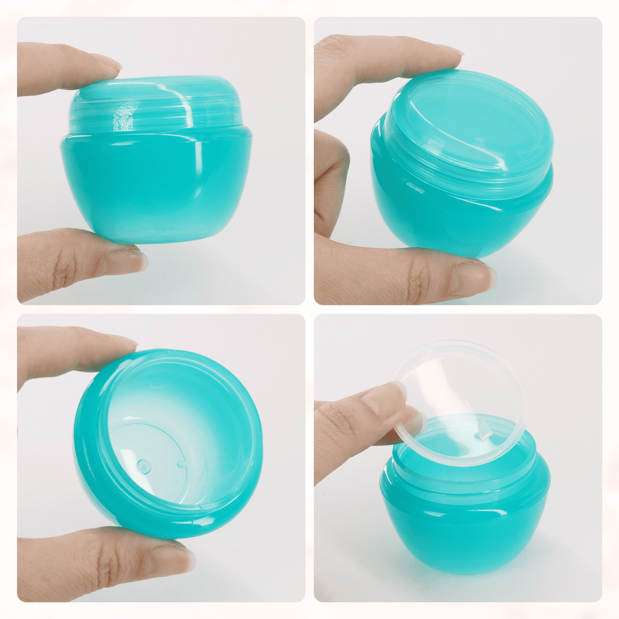 Beauticom 72 Jars 50G/50ML Round Frosted Container Jars with Inner Liner and Lid - Teal