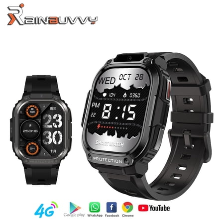 Rainbuvvy DM63 4G smartwatch 2.13-inch Android 8.1 2GB RAM 16G ROM camera WIFI GPS health monitoring watch black
