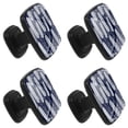 thumbnail image 2 of 4 Pcs Square Cabinet Handle Cupboard Knob Drawer Pulls Handle Navy Blue Leaf Boho Drawer Knobs with Screws Furniture Decoration, 2 of 7