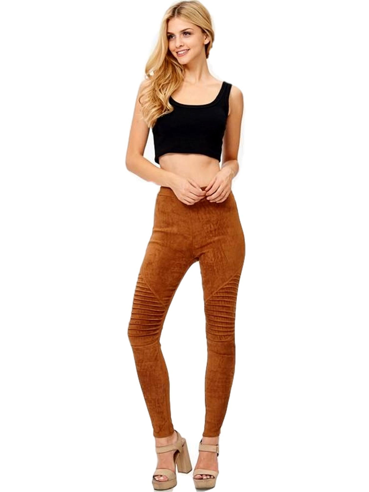 faux suede leggings camel