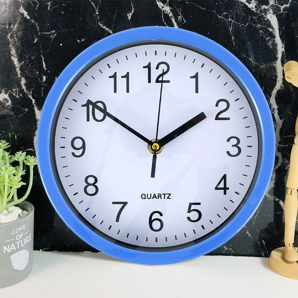 GUSTVE Silent Wall Clock Silent Round Wall Clock 8 Inch Battery Powered