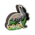 thumbnail image 1 of EASTIN Wooden Carving Rabbit Handicraft Creative Ornaments Multicolor Easter Home Decor, 1 of 11