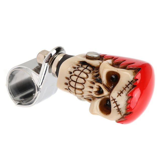 Poignée de Volant, Boutons de Volant Crâne Stable et Solide Professionnel Résistant à l'Abrasion Antirouille pour Bateaux Cheveux Noirs Visage Vert, Cheveux Rouges Visage Blanc