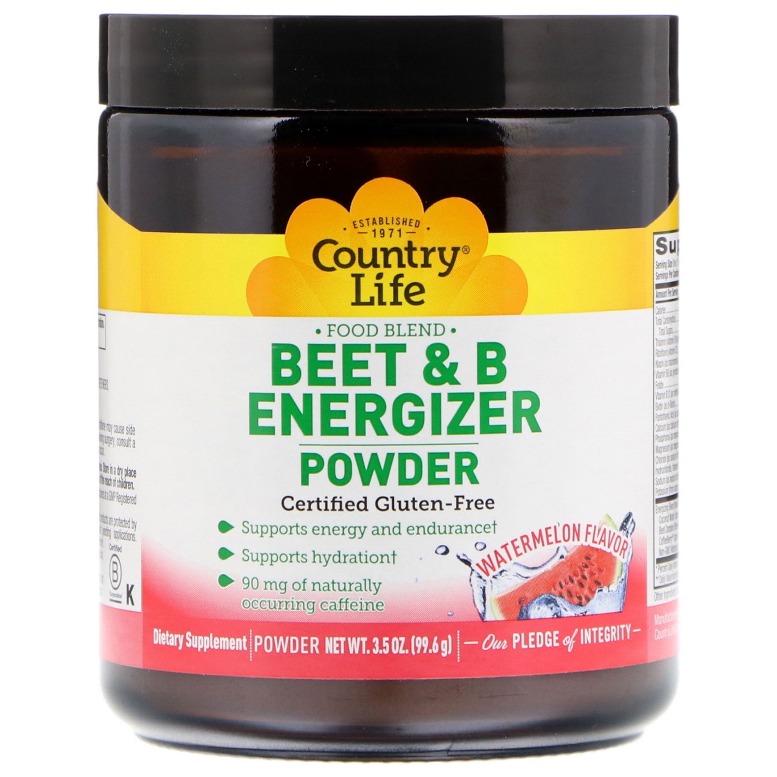 Country Life Beet B Energizer Powder Watermelon Flavor 3 5 Oz 99 6 G ...