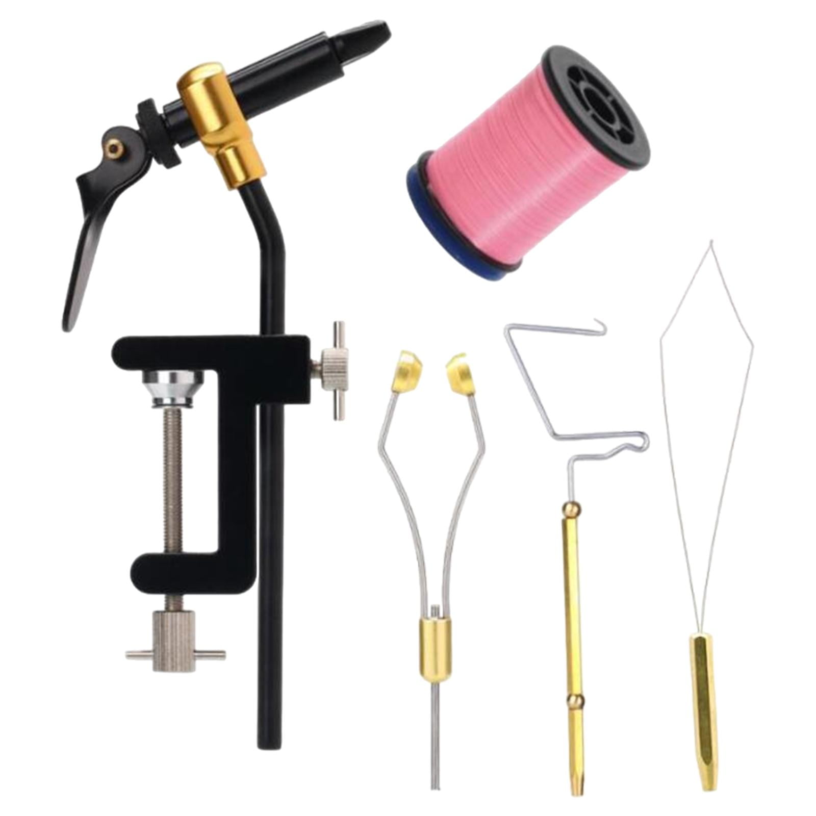figatia 5 Pieces Fly Tying Tools Premium Fly Fishing Hook Tying Tools Fly Tying Vise Pink Wire