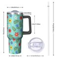 thumbnail image 2 of 40oz Pioneer Flower Floral Print Pattern Insulated Tumbler with Handle, BPA-Free Leak Proof Lid and Straws, Double Wall Vacuum, Hot 12h/Cold 34h, 2 of 6