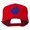 Red, variant on Image of a Paw Embroidered Flat Bill Cap - Navy OSFM