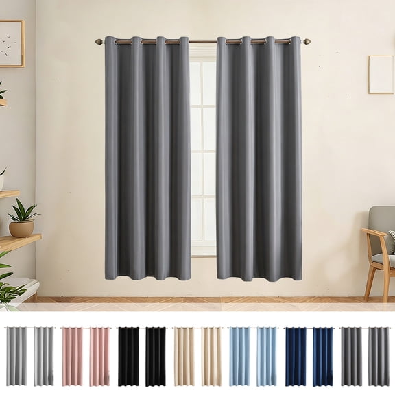 Dongrere 1 Panel Full Blackout Curtain Panel, Thermal Insulated Light Blocking Window Drape for Bedroom Living Room Home Decor, 29x63 Inch, Dark Gray