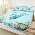 thumbnail image 3 of Feelyou Blue Initial V Child Full Size Sheets, Ocean Axolotl Animal Bed Sheets, 4-Piece, 3 of 7