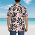 thumbnail image 6 of Xecao Black Snake print Hawaiian shirt - a stylish short-sleeve button-down for men, perfect for casual beach and tropical outings., 6 of 9