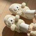 thumbnail image 5 of Xfvqtps Womens Furry Slippers Soft Fleece Cute Animals Lamb Memory Foam Soft Sole Comfortable Non-Slip Warm Winter Home Slippers Beige, 5 of 7