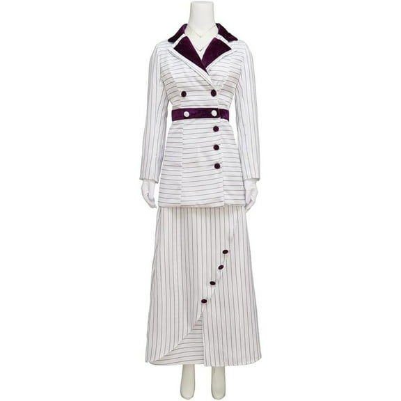 Rose Dewitt Bukater Costume Purple Stripes Dress Outfuit for Women