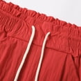 thumbnail image 4 of Dpytoraw Women's Baggy Wide Leg Pants Casual Drawstring Elastic High Waisted Contrast Color Workout Sweatpants Moisture Wicking Casual Pants Women Red XL, 4 of 5