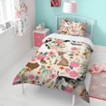 thumbnail image 4 of Chihuahua Dog and Flower Duvet Cover and Pillowcase Set for Single Bedding, Bedroom Accessories for Kids Teens, 4 of 5