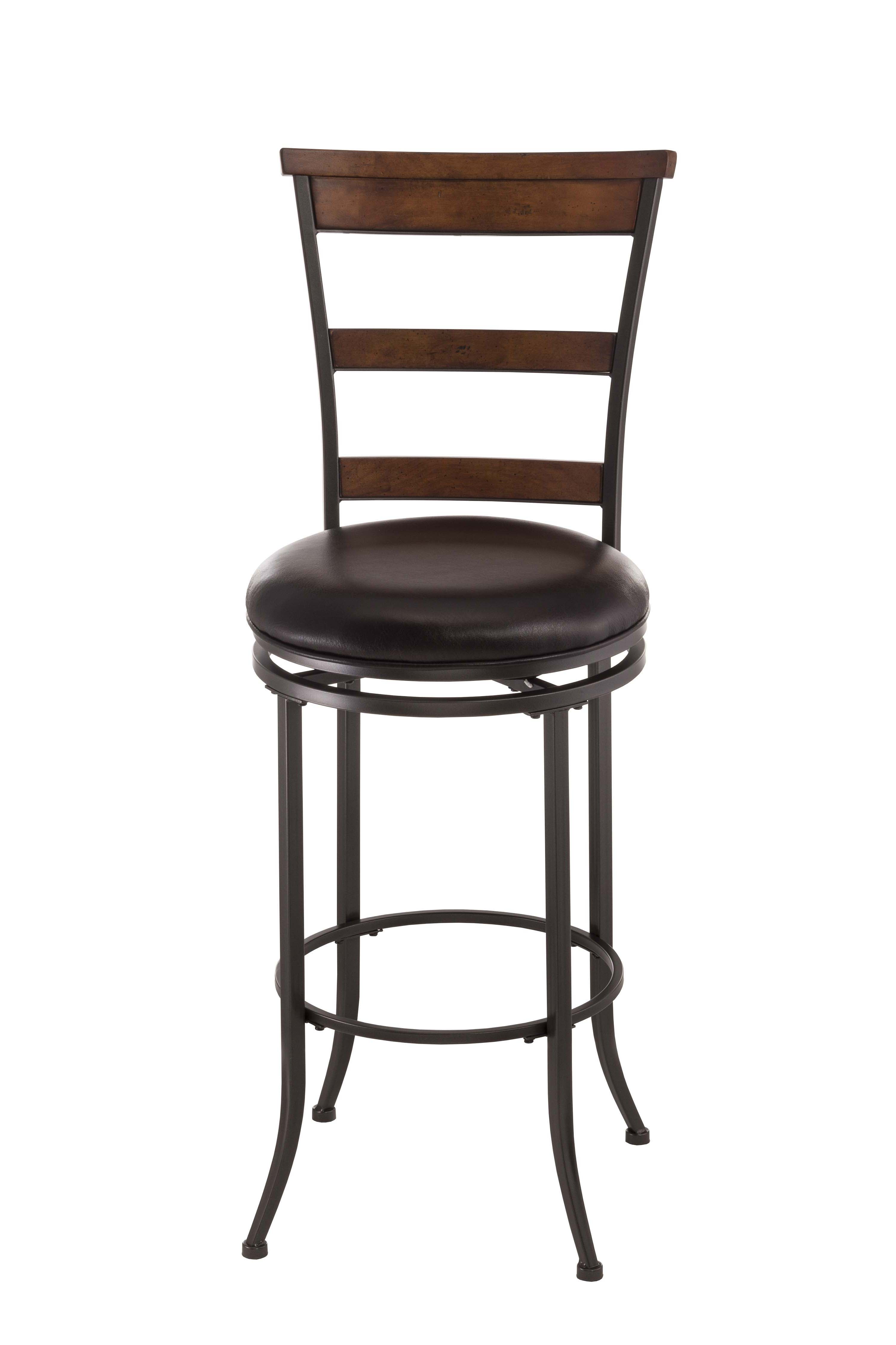 Hillsdale Furniture Cameron Metal Ladder Back Bar Height Swivel Stool