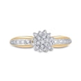 thumbnail image 2 of Solid 10K Yellow Gold Real Natural Diamond Cluster Anniversary Ring for Women 1/10 Carat - Size - 7 ( .10 Cttw ), 2 of 5