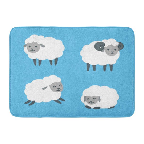 GODPOK Farm White Lamb Cute Cartoon Sheep Standing Jumping Lying Male