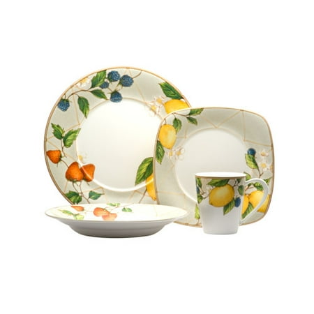 Red Vanilla Fruit Salad 16 Piece Dinnerware Set, Service for 4