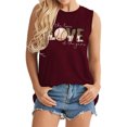 thumbnail image 1 of LSLJS Débardeurs à Col Rond pour Femmes Mode Décontractée T-Shirt à Manches Courtes Imprimé Lettre Blouse, 1 of 3