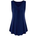 thumbnail image 3 of JGGSPWM Summer Trim V Neck Tanks Sleeveless Cami Tank Tops Dressy Camisole Solid Basic Camis Casual Loose Chic Tops Dark Blue#04 M, 3 of 4