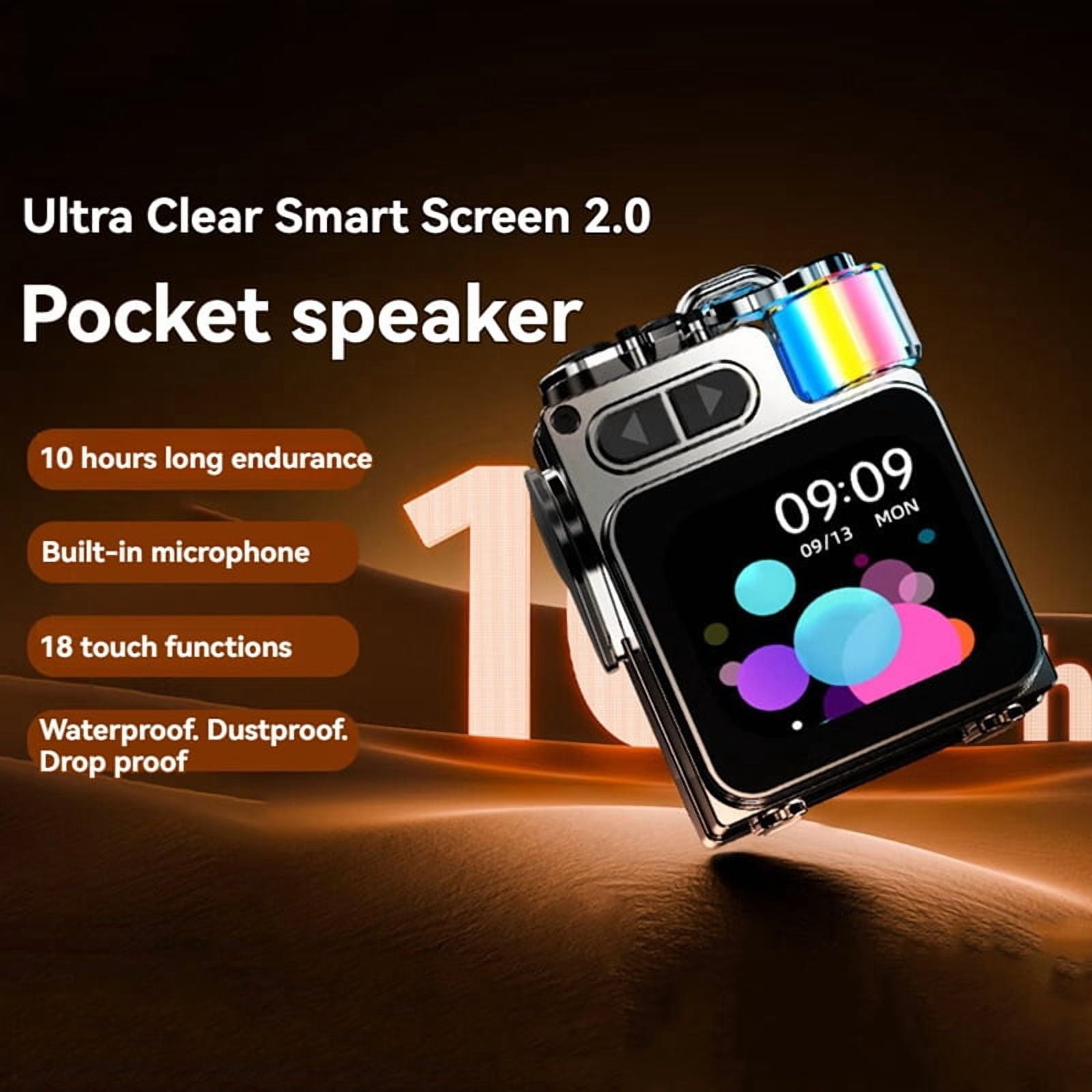 Wireless Bluetooth Metal Mechanical Speaker LED Display Screen with RGB Desktop Subwoofer Support Calendar Clock