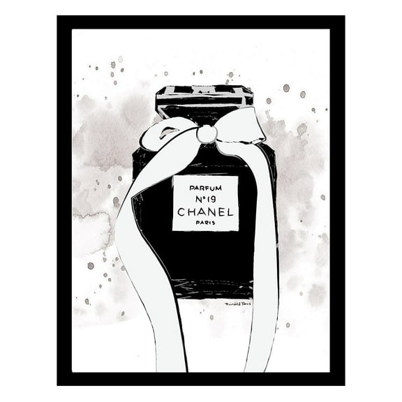 Fashion Bow Glam Perfume Bottle - Framed Print
