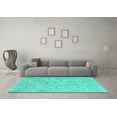 thumbnail image 3 of Ahgly Company Indoor Square Abstract Turquoise Blue Contemporary Area Rugs, 3' Square, 3 of 4