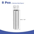thumbnail image 2 of 8 Pcs Entretoises en Acier Inoxydable 304 3/8 Pouces OD x 1/4 Pouces ID x 1 3/8 Pouces Longueur(10x6x35mm) Vis Support de Bague Finition Simple Non Filetée Entretoises Rondes en Métal pour Vis M3 Boulons et Tiges, Argent, 2 of 6