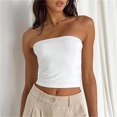 thumbnail image 2 of MESSUEN Women's Tube Top Fitted Tank Tops for Women Casual Blouses for Women Tube for Crop Going Out Strapless Tank Bandeau Outfits 2024 Blouses for Women Ladies Summer Tops White L, 2 of 9