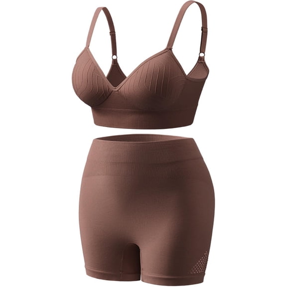 Two Piece Sets for Women 2026 Yoga Outdoor Sports Bra Sleeveless Tops Sports Bra And Shorts Set