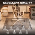 thumbnail image 6 of Hasipu 60“x48” Grey Tempered Glass Chair Mat Clear Large Beveled Edge Office Chair Mat for Carpets & Hardwood Floors - Scratch Resistant, Smooth Glide, 6 of 9