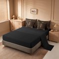 thumbnail image 3 of Erosebridal Cheetah Animal Print 7 Pieces Bedding Comforter Set,Letter I Monogram Full Bedding Set For Bow Lovers,Black Reversible, 3 of 7