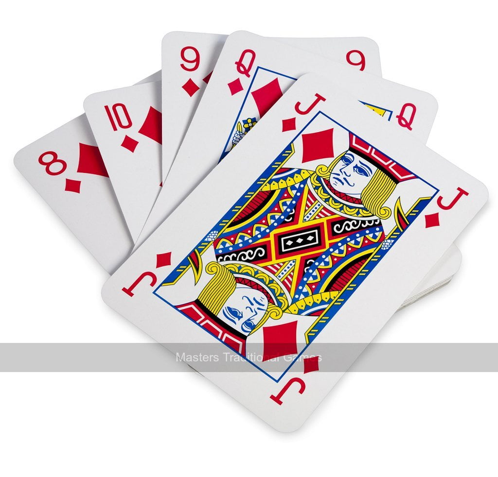Texas Holdem Poker Cards by Dal Negro (100% Plastic, 2 Decks, Red