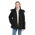 thumbnail image 2 of Women's Heated Soft Shell Jacket with Detachable Hood Windproof Warm Lightweight Flexible Casual Outerwear, 2 of 6