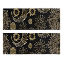 Kitchen Rugs Sets Of 2,Black Gothic Sun Moon Pattern Anti Fatigue Kitchen Mat Rugs Non Slip Washable,Decorative Kitchen Floor Mats for Kitchen,Sink,Laundry,17"X47"
