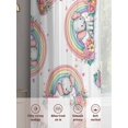 thumbnail image 5 of Rainbows Small Elephants Sheer Curtains 2 Panels Set Pink Red Flower Love Animal Sheer Window Curtains Light Filtering Rod Pocket Voile Drapes for Bedroom Living Room 52"x45", 5 of 8