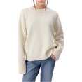 thumbnail image 2 of Long Sleeve Pullover Tops for Women, Trendy Going Out Sweater Top Casual Crew Neck Loose Fit Fall Winter Top L, 2 of 4